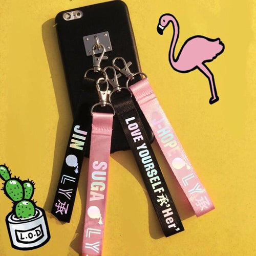 KPOP Keychain Laser Bangtan Boys Lanyard Love Yourself Key Chains RAPMONSTER V JUNGKOOK JIMIN JHOPE RM Keyring Accessories - eu-cookie-bar-testing