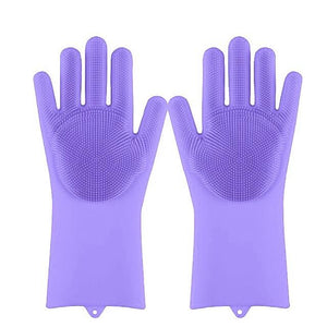 Magic Silicone Dishwashing Scrubber Dish Washing Sponge Rubber Scrub Gloves Kitchen Cleaning 1 Pair - eu - cookie - bar - testing