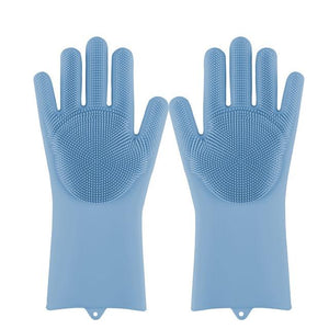 Magic Silicone Dishwashing Scrubber Dish Washing Sponge Rubber Scrub Gloves Kitchen Cleaning 1 Pair - eu - cookie - bar - testing