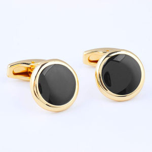 Mode de luxe noir rond plaqué boutons de manchette bras boutons pour femmes hommes affaires chemises boutons de manchette bijoux de mariage FPJXZ31 - eu - cookie - bar - testing