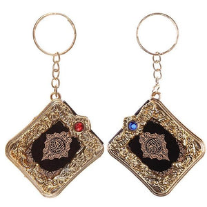 Muslim Islamic Mini Pendant Keychains Key Rings For Koran Ark Quran Book Real Paper Can Read Small Religious Jewelry For Women - eu - cookie - bar - testing