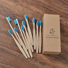Load image into Gallery viewer, New design mixed color bamboo toothbrush Eco Friendly wooden Tooth Brush Soft bristle Tip Charcoal adults oral care toothbrush - eu-cookie-bar-testing