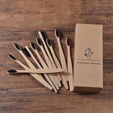 Load image into Gallery viewer, New design mixed color bamboo toothbrush Eco Friendly wooden Tooth Brush Soft bristle Tip Charcoal adults oral care toothbrush - eu-cookie-bar-testing