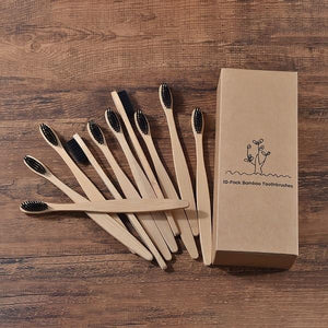 New design mixed color bamboo toothbrush Eco Friendly wooden Tooth Brush Soft bristle Tip Charcoal adults oral care toothbrush - eu-cookie-bar-testing