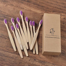 Load image into Gallery viewer, New design mixed color bamboo toothbrush Eco Friendly wooden Tooth Brush Soft bristle Tip Charcoal adults oral care toothbrush - eu-cookie-bar-testing