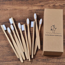 Load image into Gallery viewer, New design mixed color bamboo toothbrush Eco Friendly wooden Tooth Brush Soft bristle Tip Charcoal adults oral care toothbrush - eu-cookie-bar-testing