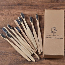 Load image into Gallery viewer, New design mixed color bamboo toothbrush Eco Friendly wooden Tooth Brush Soft bristle Tip Charcoal adults oral care toothbrush - eu-cookie-bar-testing
