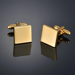 Quality Gold Color Cufflinks Letters/Alien/Square/Dragon/Maple leaves/Balance/Name Cuff Links for mens French bouton manchette - eu-cookie-bar-testing