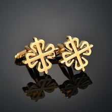 Load image into Gallery viewer, Quality Gold Color Cufflinks Letters/Alien/Square/Dragon/Maple leaves/Balance/Name Cuff Links for mens French bouton manchette - eu-cookie-bar-testing