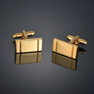 Quality Gold Color Cufflinks Letters/Alien/Square/Dragon/Maple leaves/Balance/Name Cuff Links for mens French bouton manchette - eu-cookie-bar-testing