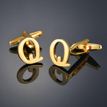 Load image into Gallery viewer, Quality Gold Color Cufflinks Letters/Alien/Square/Dragon/Maple leaves/Balance/Name Cuff Links for mens French bouton manchette - eu-cookie-bar-testing