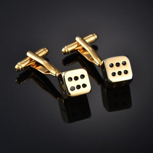 Quality Gold Color Cufflinks Letters/Alien/Square/Dragon/Maple leaves/Balance/Name Cuff Links for mens French bouton manchette - eu-cookie-bar-testing