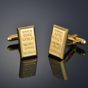 Quality Gold Color Cufflinks Letters/Alien/Square/Dragon/Maple leaves/Balance/Name Cuff Links for mens French bouton manchette - eu-cookie-bar-testing