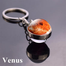 Load image into Gallery viewer, Solar System Planet Keyring Galaxy Nebula Space Keychain Moon Earth Sun Mars Art Picture Double Side Glass Ball Key Chain - eu-cookie-bar-testing