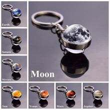 Load image into Gallery viewer, Solar System Planet Keyring Galaxy Nebula Space Keychain Moon Earth Sun Mars Art Picture Double Side Glass Ball Key Chain - eu-cookie-bar-testing