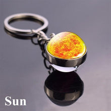 Load image into Gallery viewer, Solar System Planet Keyring Galaxy Nebula Space Keychain Moon Earth Sun Mars Art Picture Double Side Glass Ball Key Chain - eu-cookie-bar-testing