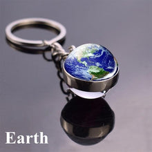 Load image into Gallery viewer, Solar System Planet Keyring Galaxy Nebula Space Keychain Moon Earth Sun Mars Art Picture Double Side Glass Ball Key Chain - eu-cookie-bar-testing