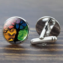 Load image into Gallery viewer, Tree of Life Cufflinks for Men Best Man Cufflinks Set Cufflinks Wedding Life Tree Suit Shirt Silver Cuff Links Men Accessories - eu-cookie-bar-testing