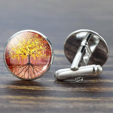 Load image into Gallery viewer, Tree of Life Cufflinks for Men Best Man Cufflinks Set Cufflinks Wedding Life Tree Suit Shirt Silver Cuff Links Men Accessories - eu-cookie-bar-testing