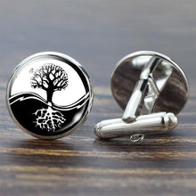 Load image into Gallery viewer, Tree of Life Cufflinks for Men Best Man Cufflinks Set Cufflinks Wedding Life Tree Suit Shirt Silver Cuff Links Men Accessories - eu-cookie-bar-testing