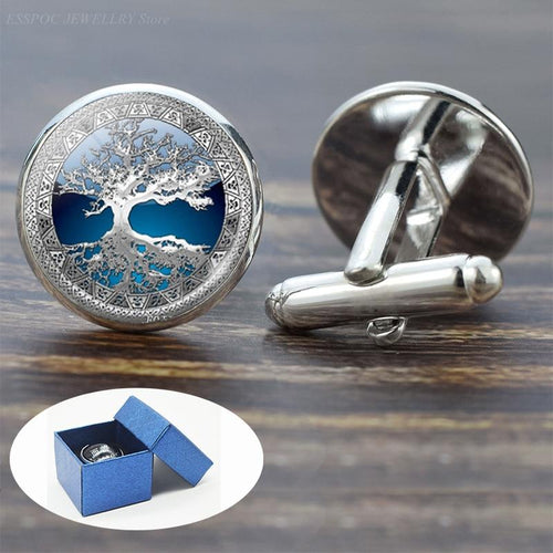 Tree of Life Cufflinks for Men Best Man Cufflinks Set Cufflinks Wedding Life Tree Suit Shirt Silver Cuff Links Men Accessories - eu-cookie-bar-testing