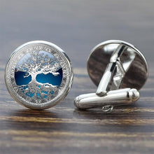 Load image into Gallery viewer, Tree of Life Cufflinks for Men Best Man Cufflinks Set Cufflinks Wedding Life Tree Suit Shirt Silver Cuff Links Men Accessories - eu-cookie-bar-testing