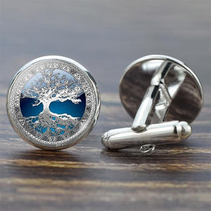 Tree of Life Cufflinks for Men Best Man Cufflinks Set Cufflinks Wedding Life Tree Suit Shirt Silver Cuff Links Men Accessories - eu-cookie-bar-testing