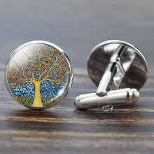 Load image into Gallery viewer, Tree of Life Cufflinks for Men Best Man Cufflinks Set Cufflinks Wedding Life Tree Suit Shirt Silver Cuff Links Men Accessories - eu-cookie-bar-testing