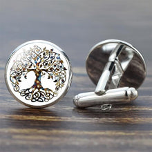 Load image into Gallery viewer, Tree of Life Cufflinks for Men Best Man Cufflinks Set Cufflinks Wedding Life Tree Suit Shirt Silver Cuff Links Men Accessories - eu-cookie-bar-testing