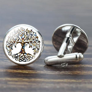 Tree of Life Cufflinks for Men Best Man Cufflinks Set Cufflinks Wedding Life Tree Suit Shirt Silver Cuff Links Men Accessories - eu-cookie-bar-testing