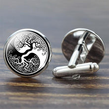 Load image into Gallery viewer, Tree of Life Cufflinks for Men Best Man Cufflinks Set Cufflinks Wedding Life Tree Suit Shirt Silver Cuff Links Men Accessories - eu-cookie-bar-testing