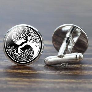 Tree of Life Cufflinks for Men Best Man Cufflinks Set Cufflinks Wedding Life Tree Suit Shirt Silver Cuff Links Men Accessories - eu-cookie-bar-testing
