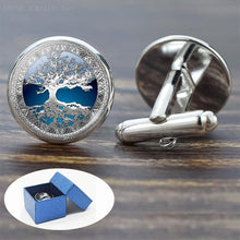 Load image into Gallery viewer, Tree of Life Cufflinks for Men Best Man Cufflinks Set Cufflinks Wedding Life Tree Suit Shirt Silver Cuff Links Men Accessories - eu-cookie-bar-testing