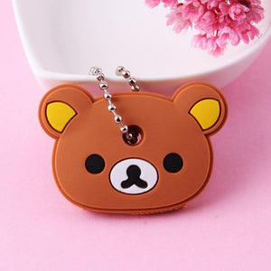 Cute Cartoon Keychain Silicone Stitch Protective Key Case Cover for Key Control Dust Cap Holder Gift Women Key Chain - eu-cookie-bar-testing