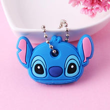 Load image into Gallery viewer, Cute Cartoon Keychain Silicone Stitch Protective Key Case Cover for Key Control Dust Cap Holder Gift Women Key Chain - eu-cookie-bar-testing