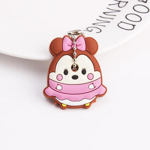 Cute Cartoon Keychain Silicone Stitch Protective Key Case Cover for Key Control Dust Cap Holder Gift Women Key Chain - eu-cookie-bar-testing